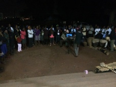 Mulago Church Choir rehearsing outside because of a power cut