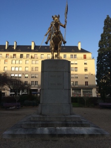 Statue of Joan of Arc who was born in Caen