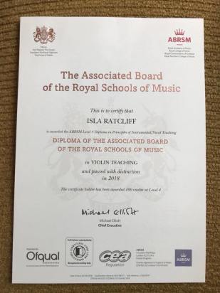 isla ratcliff - dipabrsm teaching diploma